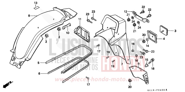 KOTFLUEGEL, HINTEN von CB1300 Super Bold'or ABS CANDY ALAMOANA RED-U (R124CU) von 1982